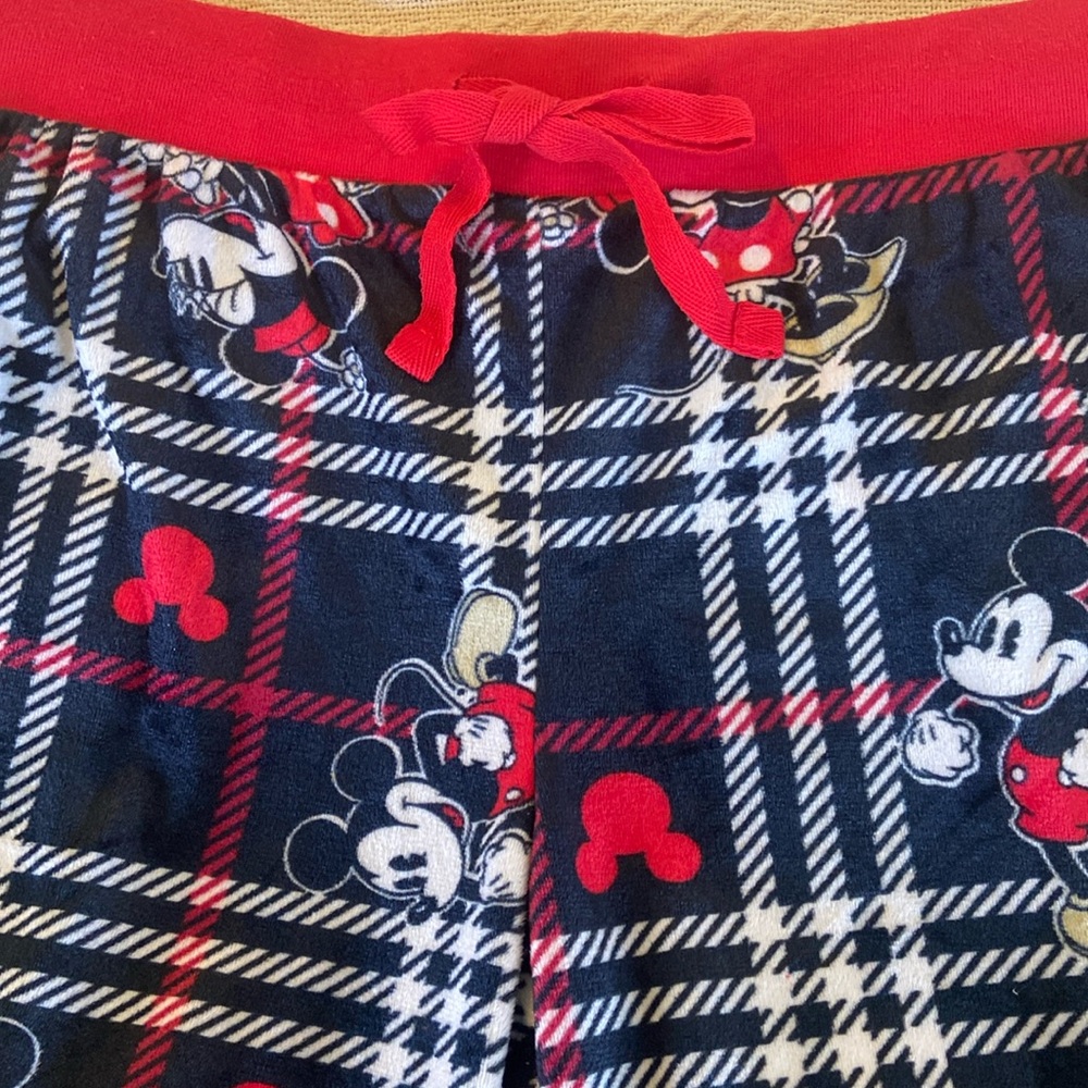 Disney NWOT Mickey Mouse and Minnie fleece plains pajama bottoms S never worn